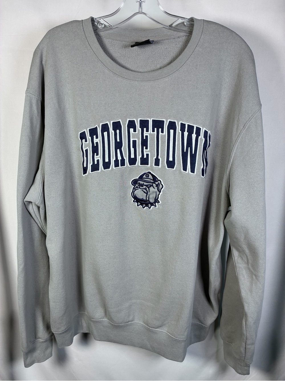 Men’s Colosseum Georgetown University Bulldogs Crewneck Sweater - Gray and Navy